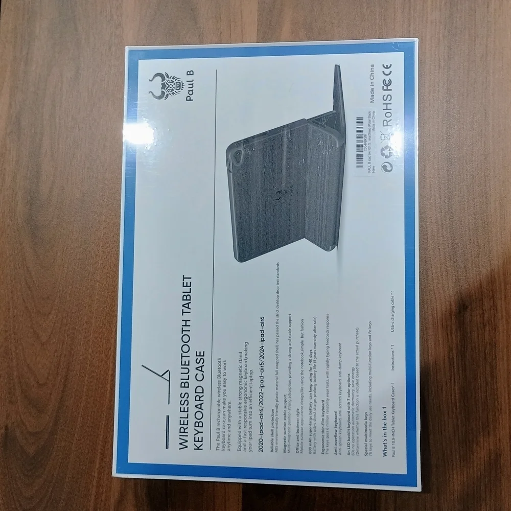 Wireless Bluetooth Tablet Keyboard Case - Black For iPad Air 10.9 Inch